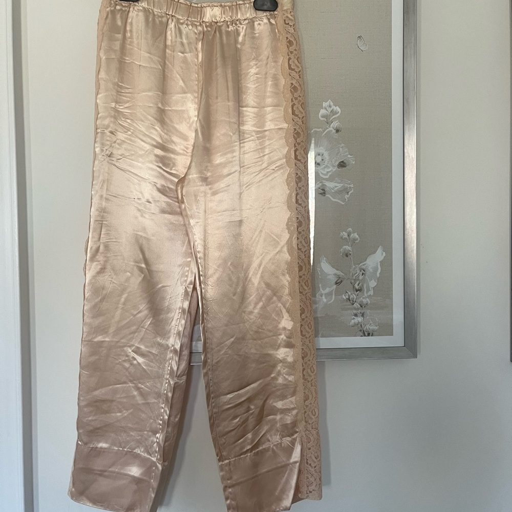 Elegant Blush Pink Satin Loungepant